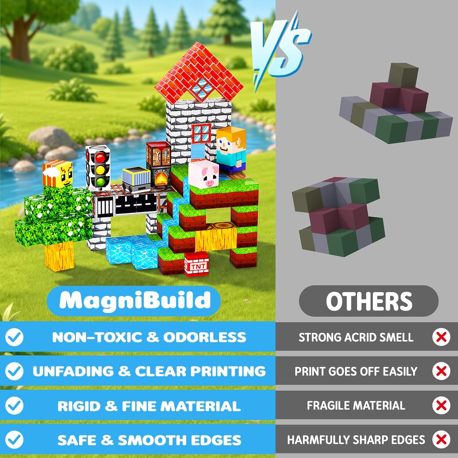 100PCS Magnetic Blocks Set for Kids Ages 3+