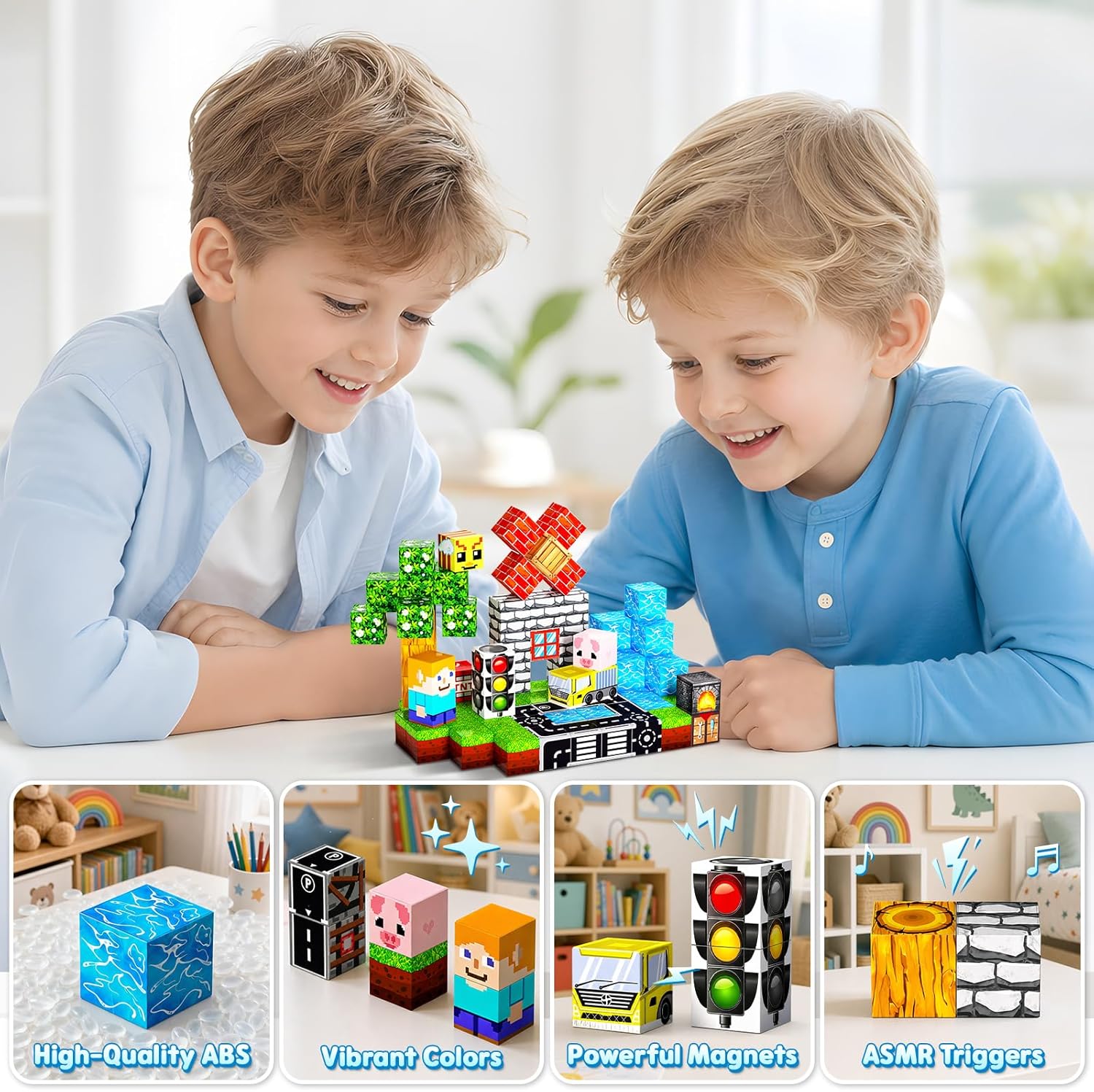 100PCS Magnetic Blocks Set for Kids Ages 3+