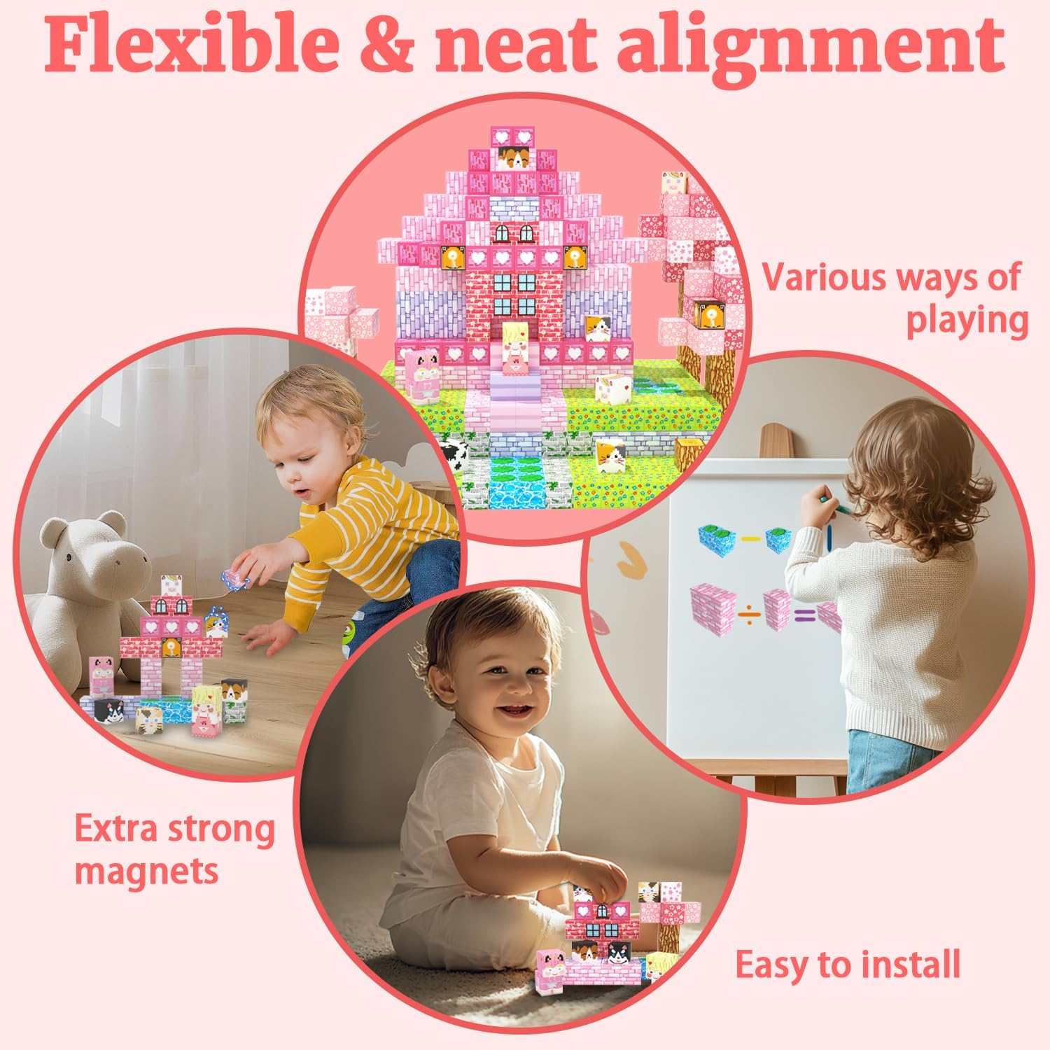 Magnetic Blocks, 48PCS Magnetic Tiles Building Blocks